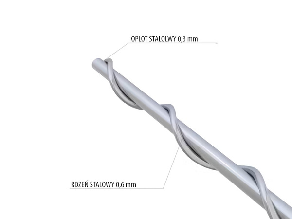 Drut plombowniczy 0,6 / 0,3 mm stalowy w odcinkach 30 cm