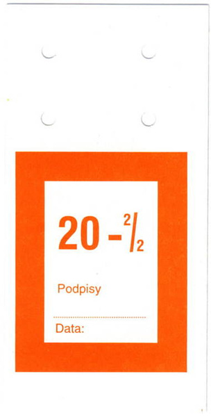 Przywieszki do worka przesyłowego na banknoty obiegowe 200 zł (100 szt.)