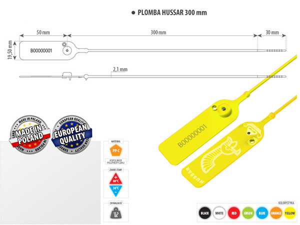 Plomba HUSSAR Pro 300 mm (100 szt.)