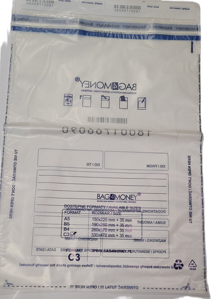 Koperty bezpieczne C3 przezroczyste (50 szt.)