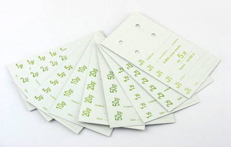 Przywieszki do worka zbiorczego na monety obiegowe 5 gr (100 szt.)