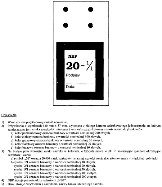 Przywieszki do worka przesyłowego na banknoty obiegowe 50 zł (100 szt.)