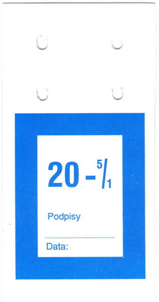 Przywieszki do worka przesyłowego na banknoty obiegowe 50 zł (100 szt.)