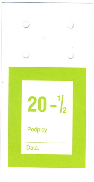 Przywieszki do worka przesyłowego na banknoty obiegowe 100 zł (100 szt.)